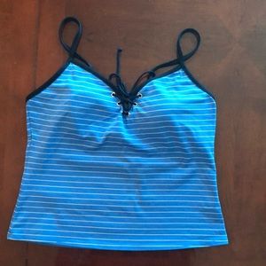 Tankini top with lace up top